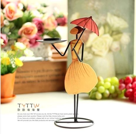 Ǹ   д Ȧ Ȩ  ׼   ҳ Ƹٿ   /Hot-selling yellow delicate candlestick holder home decor accessories crafts city girl  exquis